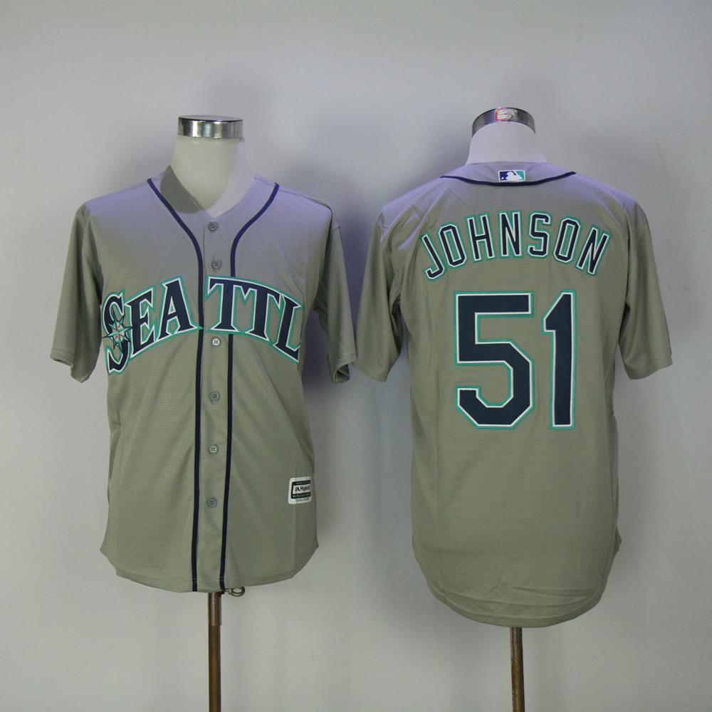 Men Seattle Mariners #51 Johnson Grey MLB Jerseys->seattle mariners->MLB Jersey